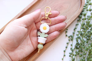 Personalised Engraved Flower Pot Key Ring