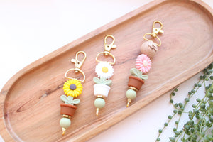 Personalised Engraved Flower Pot Key Ring