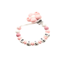 Load image into Gallery viewer, Personalised  Pink Flower Dummy clip
