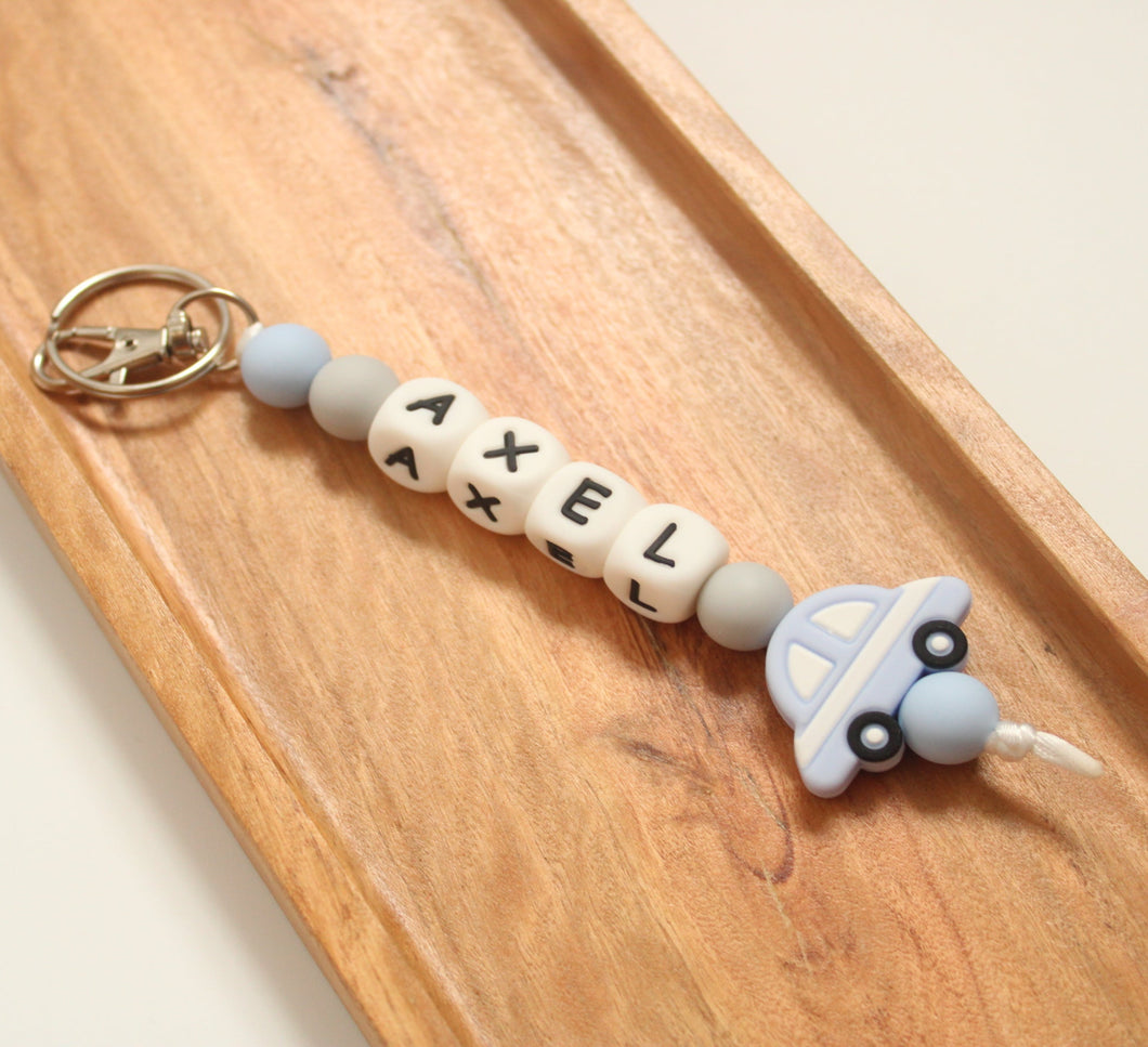 Personalised Key Ring - Blue Car
