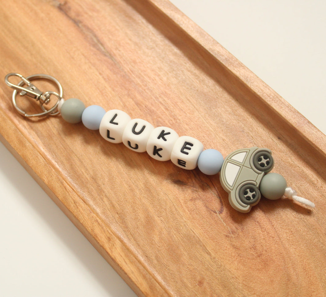 Personalised Key Ring - Grey Car