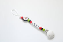 Load image into Gallery viewer, Retro Santra Personalised Dummy clip - Red &amp; Green
