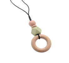 Load image into Gallery viewer, Personalised Engraved Nursing Necklace Sage &amp; Dusky pink
