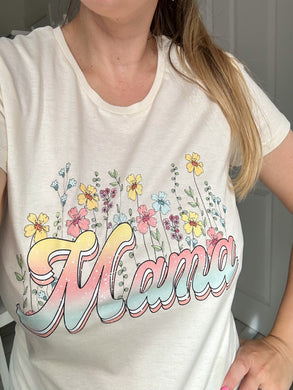 Mama Floral T-shirt Natural
