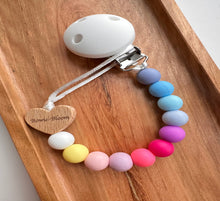 Load image into Gallery viewer, Personalised Pastel Rainbow Dummy Clip
