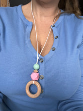 Load image into Gallery viewer, Personalised Engraved Nursing Necklace Mint &amp; Pink
