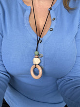 Load image into Gallery viewer, Personalised Engraved Nursing Necklace Beige &amp; Olive
