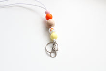 Load image into Gallery viewer, Personalised Rainbow Engraved Lanyard, Beaded Lanyard
