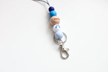 Load image into Gallery viewer, Personalised Rainbow Engraved Lanyard, Beaded Lanyard
