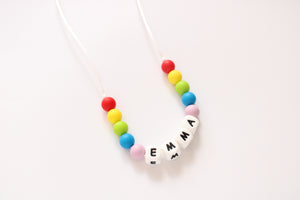 Personalised Bright Rainbow Kids Necklace