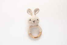 Load image into Gallery viewer, Personalised Beige Bunny Rattle with engraved name
