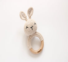 Load image into Gallery viewer, Beige Baby Rattle with Engraved name
