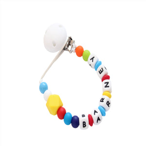 Personalised Rainbow Dummy clip