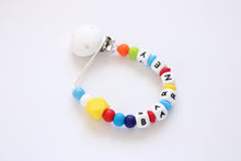 Load image into Gallery viewer, Bright Rainbow Personalised Dummy clip
