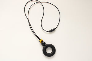 Teething Necklace Black Pendant