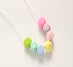 Sensory Chew Fidget Necklace - Pastel Rainbow