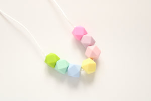 Sensory Chew Fidget Necklace - Pastel Rainbow