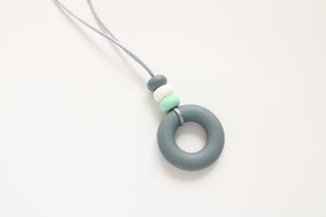 Sensory Chew Fidget Necklace - Grey Pendant