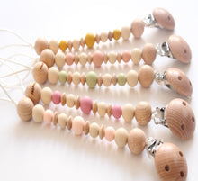 Load image into Gallery viewer, Wooden &amp; Silicone Dummy clip with engraved name 
