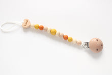 Load image into Gallery viewer, Personalised Engraved Name Silicone  &amp; Wooden Dummy clip
