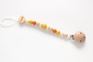 Personalised Engraved Name Silicone  & Wooden Dummy clip