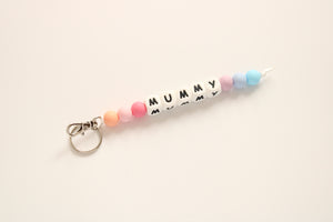 Personalised Pastel Rainbow key ring