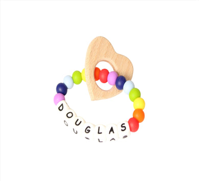 Personalised Rainbow Teething ring 