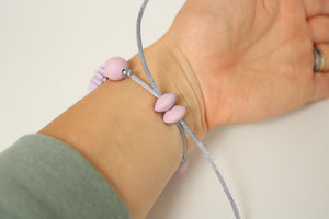 Daisy Adjustable Bracelet - Blush, White & Lilac