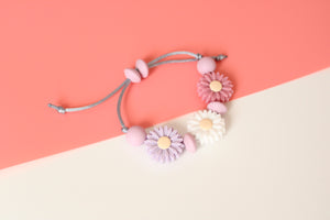 Daisy Adjustable Bracelet - Blush, White & Lilac