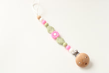 Load image into Gallery viewer, Personalised Floral Silicone  &amp; Wooden Dummy clip
