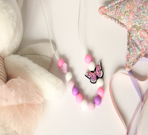 Kids Lilac Butterfly Necklace