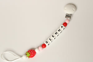 Personalised Strawberry Dummy Clip