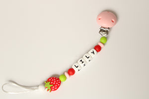 Personalised Strawberry Dummy Clip