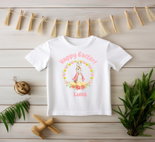 Load image into Gallery viewer, Personalised Pink Easter Bunny T-shirt
