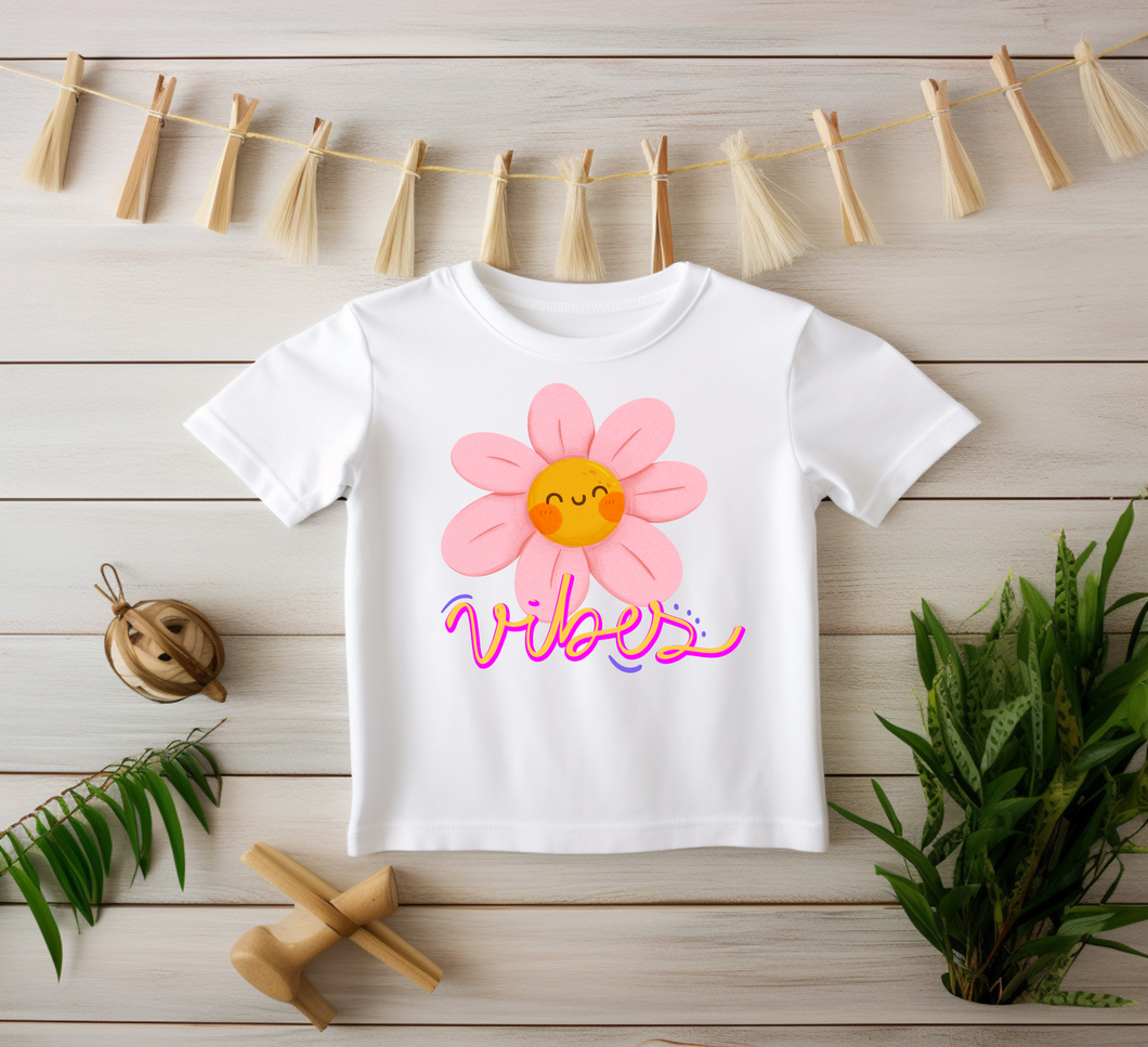 Pink Daisy Flower Vibes T-shirt