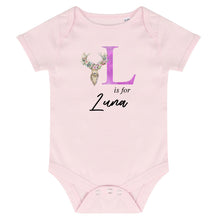 Load image into Gallery viewer, Personalised Alphabet Deer Bodysuit - Pink Letter
