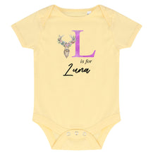 Load image into Gallery viewer, Personalised Alphabet Deer Bodysuit - Pink Letter
