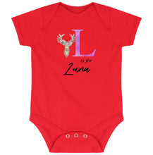 Load image into Gallery viewer, Personalised Alphabet Deer Bodysuit - Pink Letter
