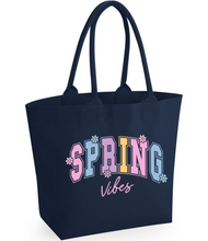 Load image into Gallery viewer, Beach Bag - Spring vibes slogan
