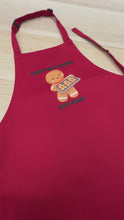 Load and play video in Gallery viewer, Personalised Christmas Baking Apron for Kids – Gingerbread Christmas Apron
