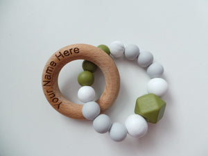 Engraved Teething Ring- More colors available