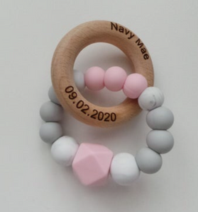 Engraved Teething Ring- More colors available