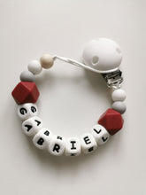 Load image into Gallery viewer, Personalised Silicone dummy clip- Hexagon beads - More colors available
