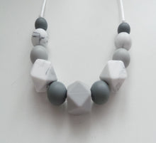 Load image into Gallery viewer, Teething Necklace Marble Grey

