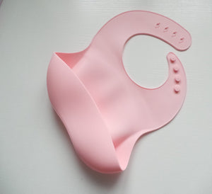 Pink Baby silicone Bib
