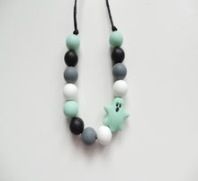 Load image into Gallery viewer, Kids Silicone Necklace - Halloween Mint Ghost
