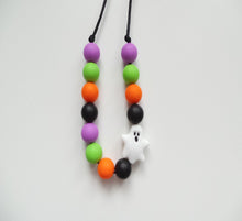 Load image into Gallery viewer, Kids Silicone Necklace - Halloween White Ghost 
