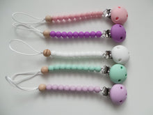 Load image into Gallery viewer, Personalised Engraved Name Silicone Dummy clip
