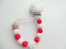 Load image into Gallery viewer, Christmas Silicone Dummy clip- Engraved Merry Christmas
