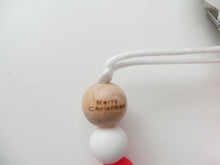 Load image into Gallery viewer, Christmas Silicone Dummy clip- Engraved Merry Christmas
